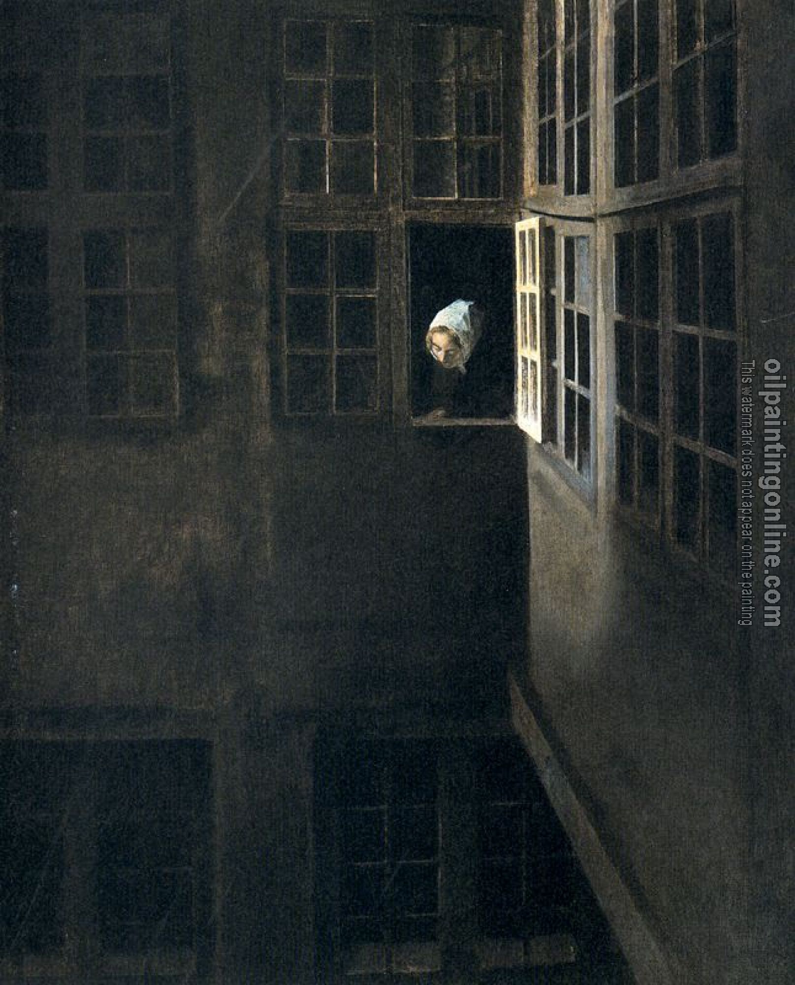 Vilhelm Hammershoi - Courtyard in Strandgade